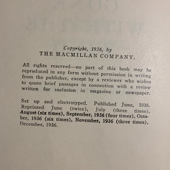 Vintage 1936 GONE WITH THE WIND Hardcover BOOK by Margaret Mitchell Macmillan Co - Picture 9 of 16